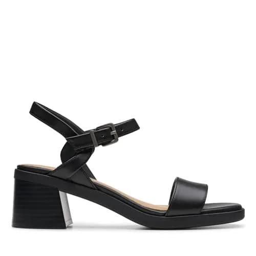 Clarks Women's Jaylan RaySandal, Black Leather, 9.5 | Classic Casual Comfort thumbnail 1