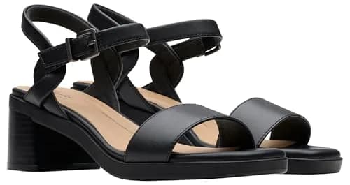 Clarks Women's Jaylan RaySandal, Black Leather, 9.5 | Classic Casual Comfort thumbnail 4