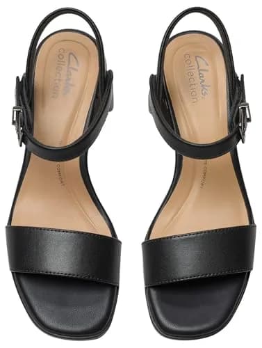 Clarks Women's Jaylan RaySandal, Black Leather, 9.5 | Classic Casual Comfort thumbnail 6