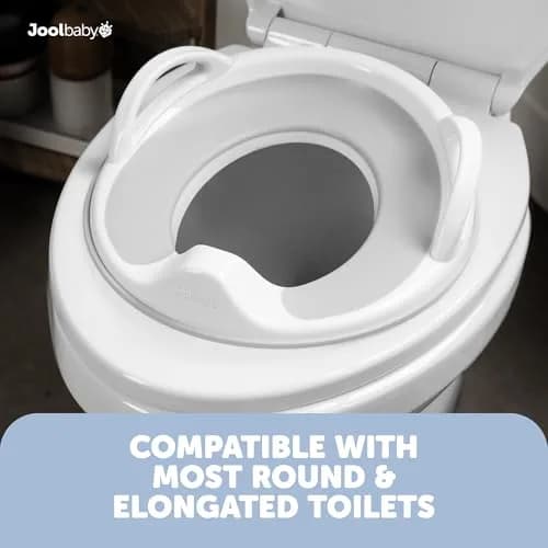 Jool Baby Potty Training Seat for Boys and Girls With Handles, Fits Round & Oval Toilets, Non-Slip with Splash Guard (Gray) thumbnail 5