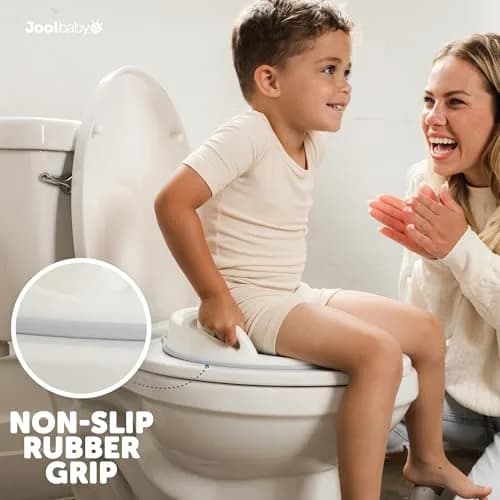 Jool Baby Potty Training Seat for Boys and Girls With Handles, Fits Round & Oval Toilets, Non-Slip with Splash Guard (Gray) thumbnail 3