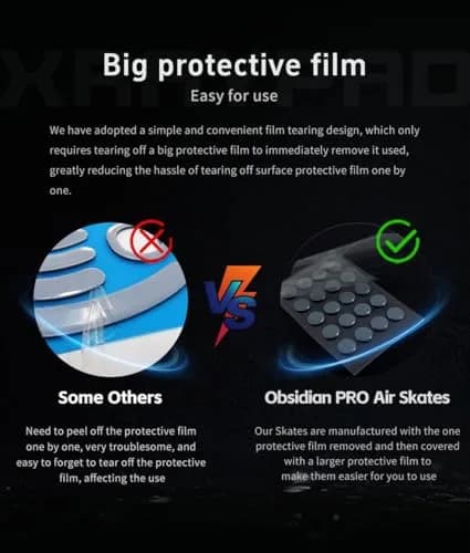 X-Raypad Obsidian Pro Air Speed Mouse Skates (40 Dots, Grey) | Low-Friction UHMWPE for Gaming thumbnail 7