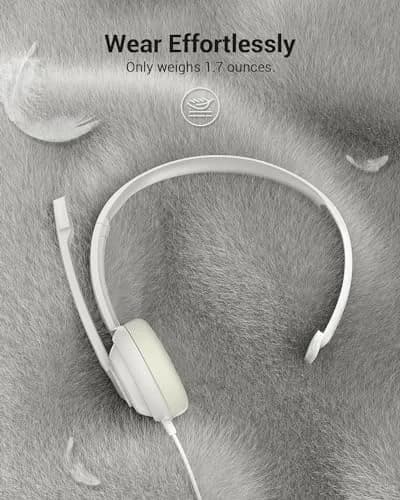 NUBWO HW02 USB Headset with Microphone Noise Cancelling & in-line Control | Lightweight Wired Office Headset for Calls & Gaming thumbnail 5