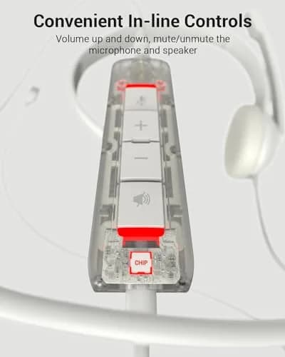 NUBWO HW02 USB Headset with Microphone Noise Cancelling & in-line Control | Lightweight Wired Office Headset for Calls & Gaming thumbnail 3