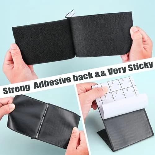 Navona Heavy Duty Hook and Loop Strips with Adhesive, Black, 4 Inch x 40 Feet (80 Ft Total) | Industrial Strength Nylon Fastener thumbnail 3