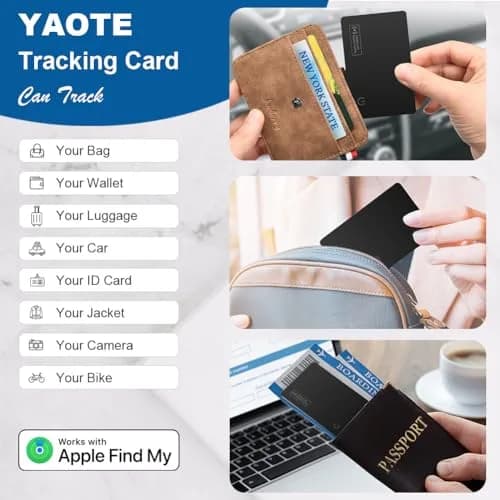YAOTE Ultra-Slim Wallet Tracker Card, Rechargeable 1.8mm | Apple Find My Compatible thumbnail 8