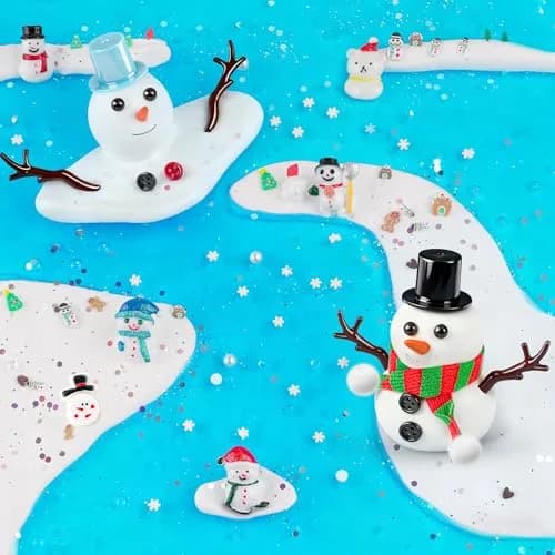 LAWOHO 6 Pack Snowman Slime & Clay Kit | ASTM-Tested Non-Toxic Toy Slime for Kids 3-12 thumbnail 2