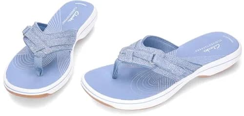 Clarks Breeze Sea Flip-Flops 10.5 US | Lightweight Casual Sandal for Women thumbnail 2