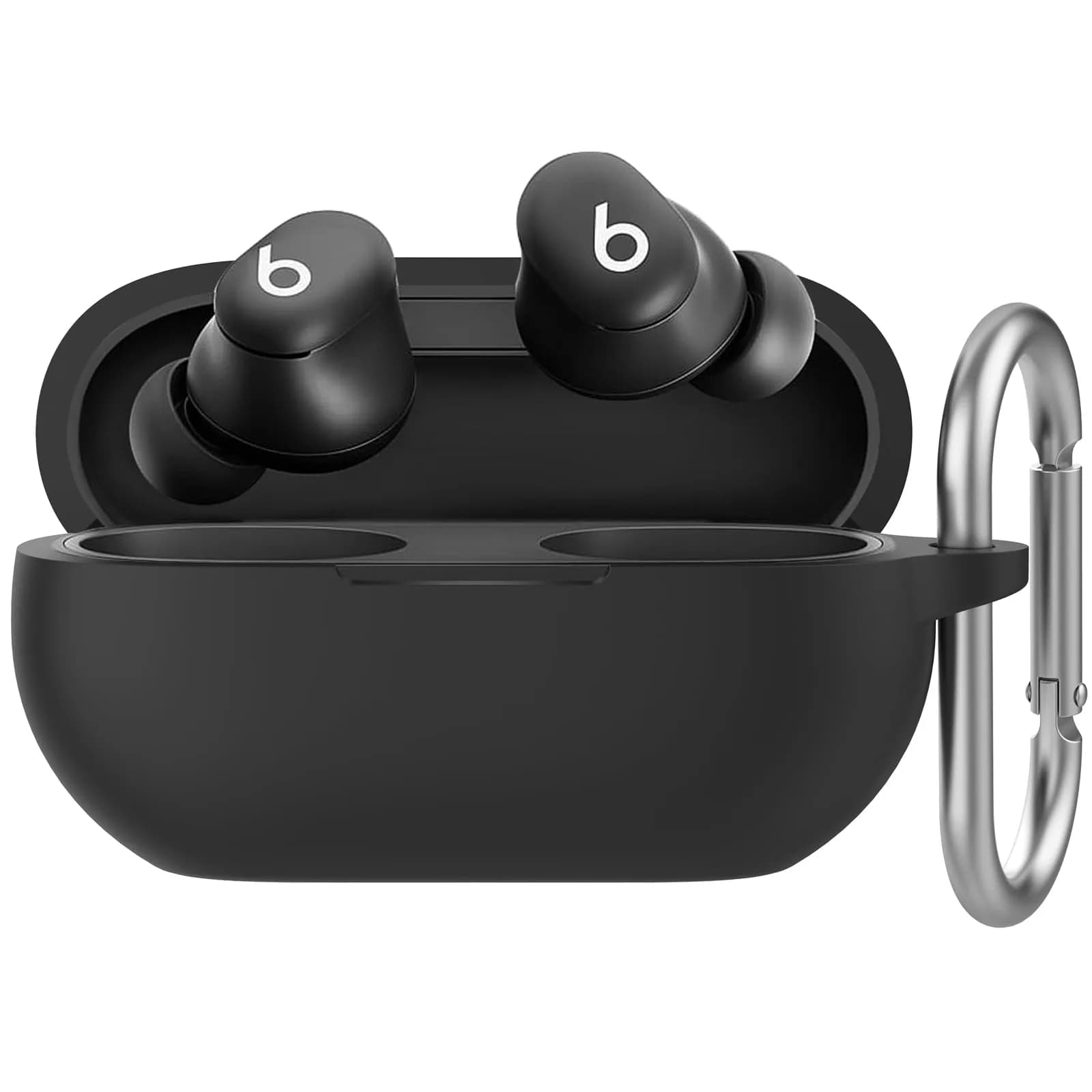 AHASTYLE Silicone Case for Beats Solo Buds (2024) | Shockproof & Dust-Resistant Earbud Case — Black