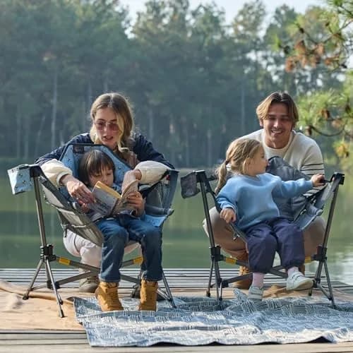 Busy Bee Kids Hammock Camping Chair with Stand, 125 lb, Gray | Portable, Adjustable & Safe for Outdoor & Indoor Use thumbnail 8