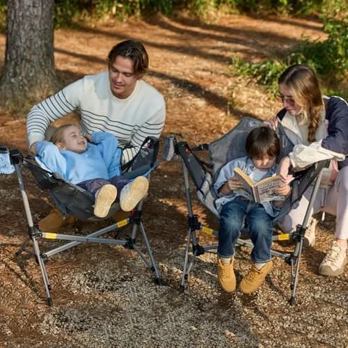 Busy Bee Kids Hammock Camping Chair with Stand, 125 lb, Gray | Portable, Adjustable & Safe for Outdoor & Indoor Use thumbnail 9