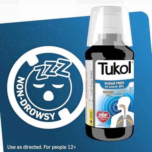 TUKOL Sugar-Free Adult Cough and Cold Relief Syrup 4 Fl Oz | Fast-Acting, Non-Drowsy, Safe for High Blood Pressure & Diabetics thumbnail 5