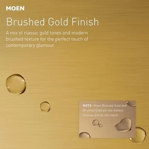 Moen 8-inch Wall Mount Curved Shower Arm with Flange, Brushed Gold | 20.3 cm (8 Inch) Curved Shower Arm thumbnail 2