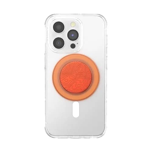 PopSockets Phone Grip for MagSafe Topo | Magnetic Magnetic Holder & Stand, Aluminum & Polycarbonate, Orange thumbnail 3
