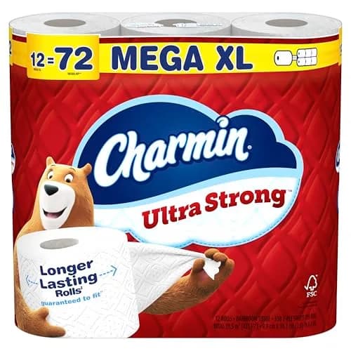Charmin Ultra Strong Toilet Paper 12 Mega XL Rolls (3960 Sheets Total) | 4X Stronger When Wet thumbnail 1
