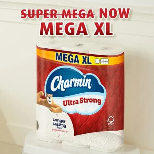 Charmin Ultra Strong Toilet Paper 12 Mega XL Rolls (3960 Sheets Total) | 4X Stronger When Wet thumbnail 4