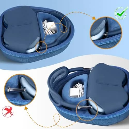 co2CREA Hard Case with Sleep Mode for Apple AirPods Max 2/1, Deep Blue | Shockproof Dustproof Water-Resistant thumbnail 3