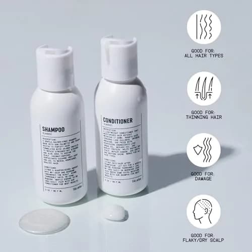 Blu Atlas Travel Size Shampoo & Conditioner Set for Men – TSA Approved, 3 oz Each – Natural, Sulfate-Free, Paraben-Free – Made in USA thumbnail 4