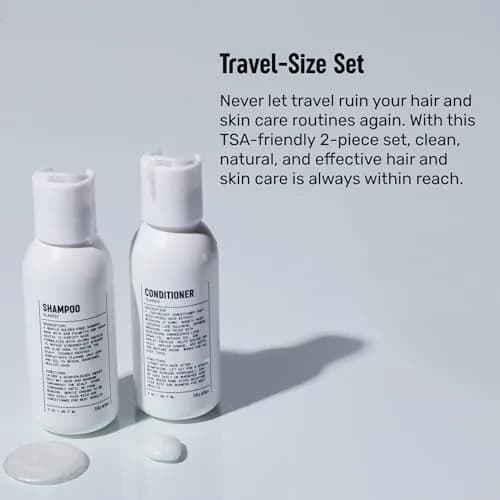 Blu Atlas Travel Size Shampoo & Conditioner Set for Men – TSA Approved, 3 oz Each – Natural, Sulfate-Free, Paraben-Free – Made in USA thumbnail 2