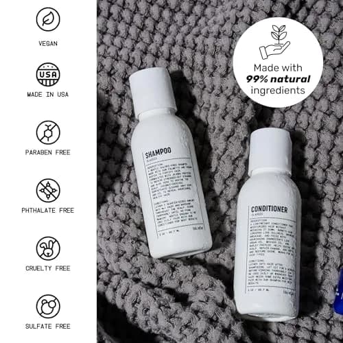 Blu Atlas Travel Size Shampoo & Conditioner Set for Men – TSA Approved, 3 oz Each – Natural, Sulfate-Free, Paraben-Free – Made in USA thumbnail 3