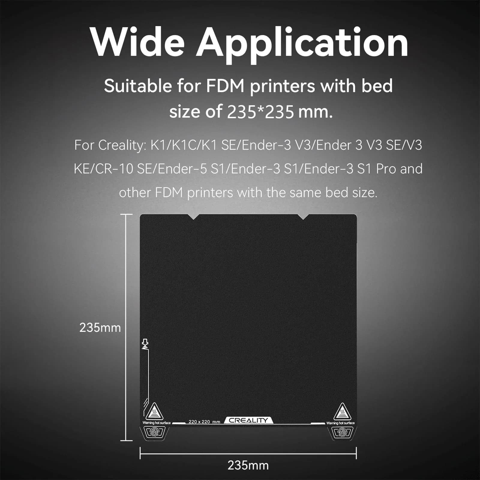 Creality Ender 3 V3 SE Build Plate 235x235mm Dual-Sided Epoxy Resin Coating Spring Steel Magnetic Platform Sheet | For Ender 3 V3 SE/KE/V2/K1/K1C/K1 SE Printers - view 3