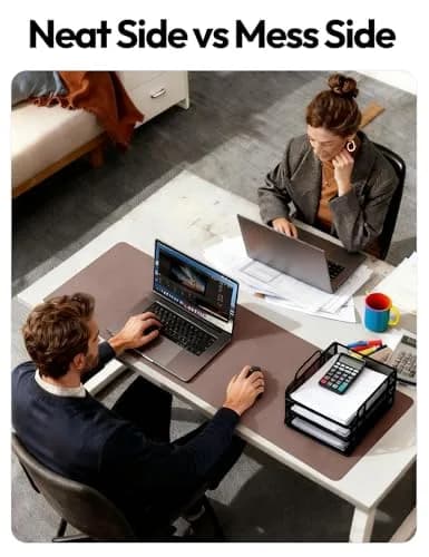 YSAGi Chocolate PU Leather Desk Protector 120cm x 60cm (47.2" x 23.6") | Protects Desks & Doubles as Large Mouse Pad thumbnail 6