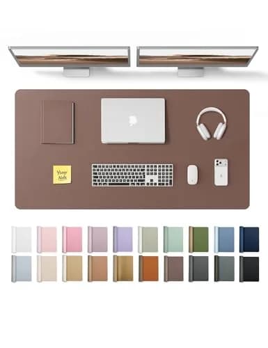 YSAGi Chocolate PU Leather Desk Protector 120cm x 60cm (47.2" x 23.6") | Protects Desks & Doubles as Large Mouse Pad thumbnail 1
