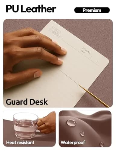 YSAGi Chocolate PU Leather Desk Protector 120cm x 60cm (47.2" x 23.6") | Protects Desks & Doubles as Large Mouse Pad thumbnail 3