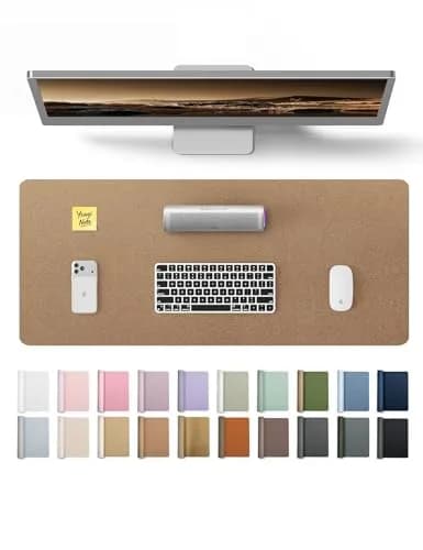 YSAGi PU Leather Desk Protector Mat 59.9cm x 34.9cm (23.6" x 13.8") | Shiny Bronze, Waterproof Writing Pad thumbnail 1