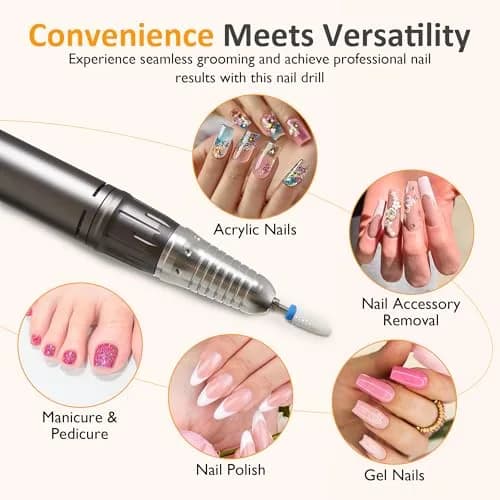 SUNVIVI Electric Nail Drill 40000RPM | Cordless & Rechargeable for Acrylic & Gel Nails thumbnail 6