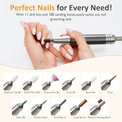 SUNVIVI Electric Nail Drill 40000RPM | Cordless & Rechargeable for Acrylic & Gel Nails thumbnail 3