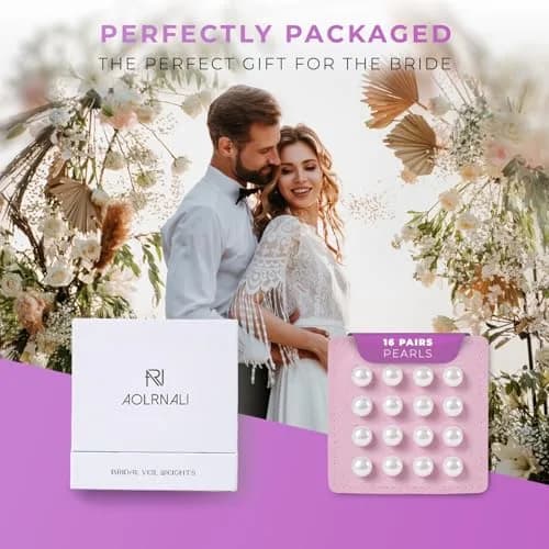 AOLRNALI Pearl Veil Weights - 16 Pairs of Magnetic Bridal Veil Weights | Secures Long Veils for Outdoor Weddings thumbnail 7