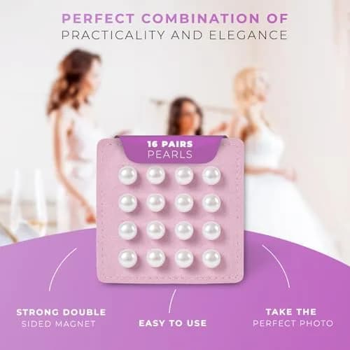AOLRNALI Pearl Veil Weights - 16 Pairs of Magnetic Bridal Veil Weights | Secures Long Veils for Outdoor Weddings thumbnail 2