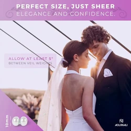 AOLRNALI Pearl Veil Weights - 16 Pairs of Magnetic Bridal Veil Weights | Secures Long Veils for Outdoor Weddings thumbnail 3