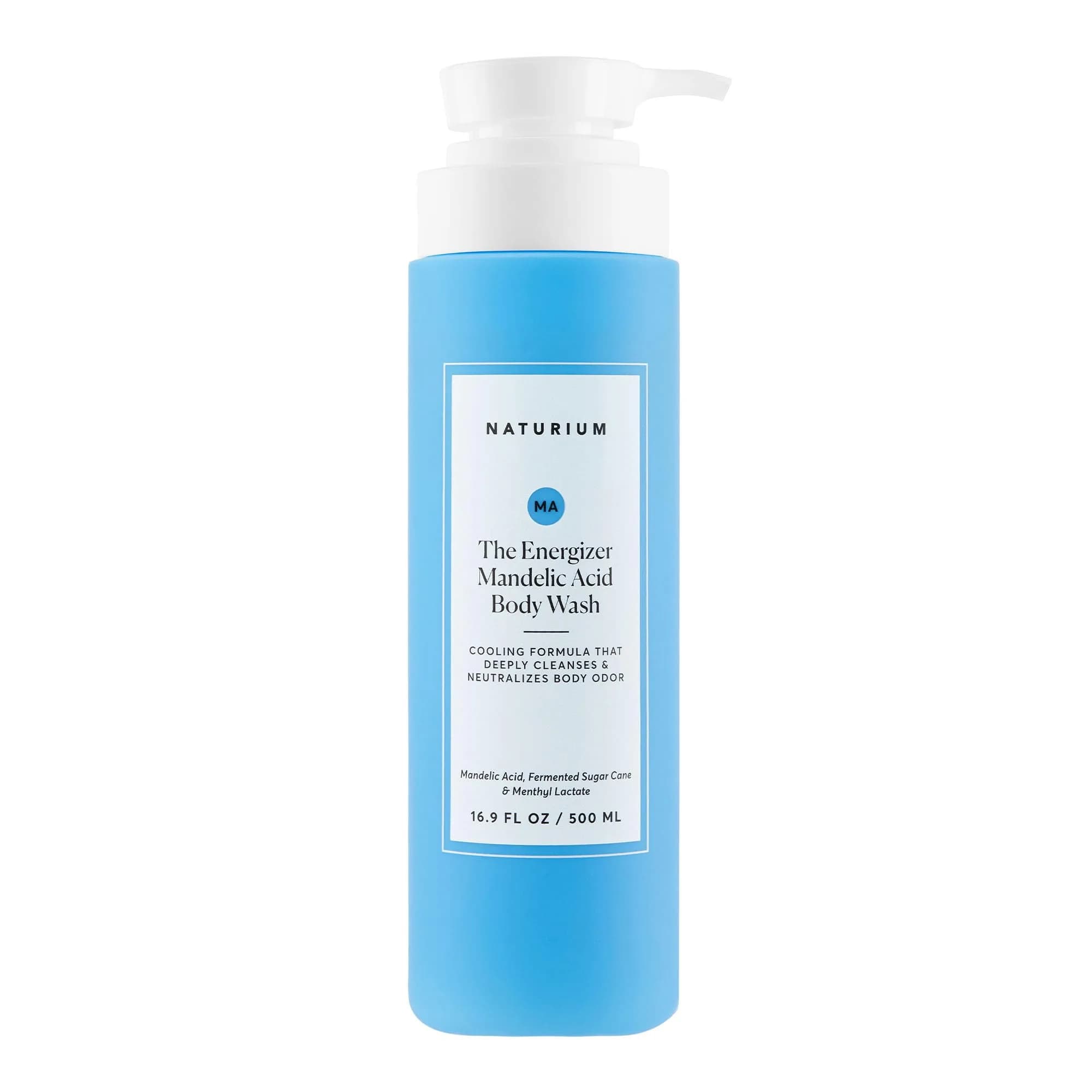 Naturium Mandelic Acid Body Wash 500ml (16.9 fl oz) | Energizing Deep Cleanser with AHA Blend, Instant Cooling Formula, Neutralizes Odor