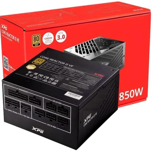 XPG CORE REACTOR II VE 850W Power Supply | 80+ Gold, ATX3.1, PCIe5.1, 600W Connector, 140mm Compact thumbnail 1