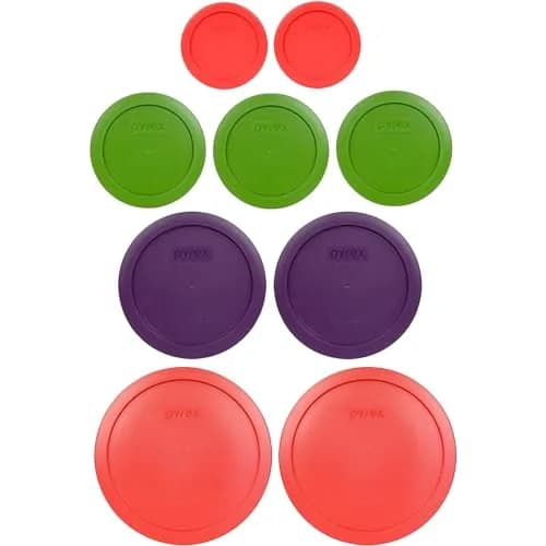 Pyrex 9-Piece Berry & Garden Themed Replacement Lids Set | BPA-Free Plastic, Microwave & Dishwasher Safe Covers thumbnail 2