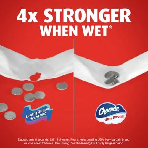 Charmin Ultra Strong Toilet Paper 16 Mega Rolls (3520 Sheets Total) | Diamond Weave Texture, 2-Ply thumbnail 5