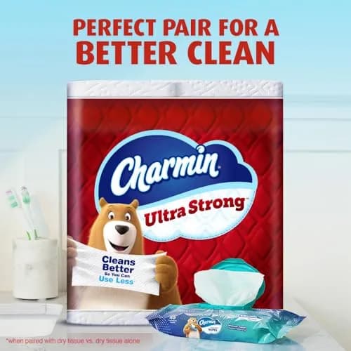 Charmin Ultra Strong Toilet Paper 16 Mega Rolls (3520 Sheets Total) | Diamond Weave Texture, 2-Ply thumbnail 9
