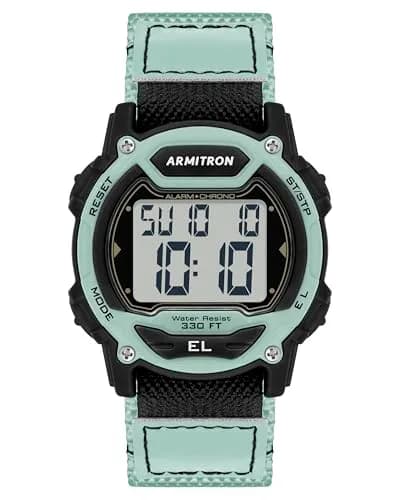 Armitron Sport Unisex Digital Chronograph Watch 40mm Resin Case Nylon Strap thumbnail 1