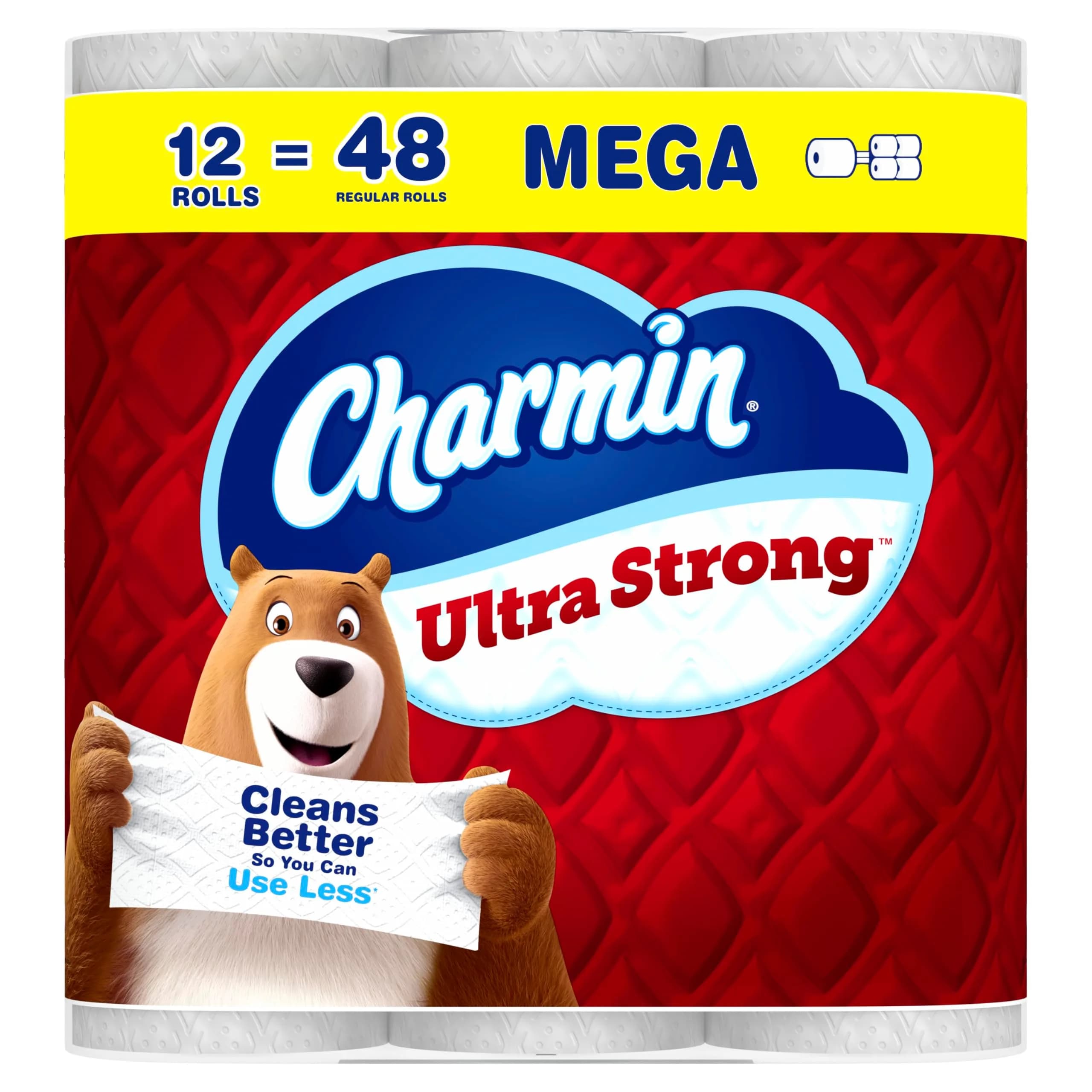 Charmin Ultra Strong Toilet Paper 12 Mega Rolls (2640 Sheets Total) | 4X Stronger When Wet - main product image