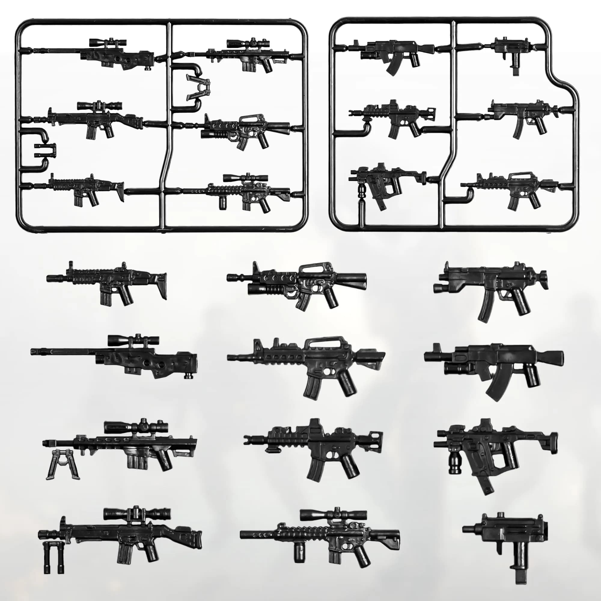 MaozyHomie 25-Piece Military Weapons Pack: 22 Guns, 2 Cannons, 1 Bazooka Building Blocks - view 2