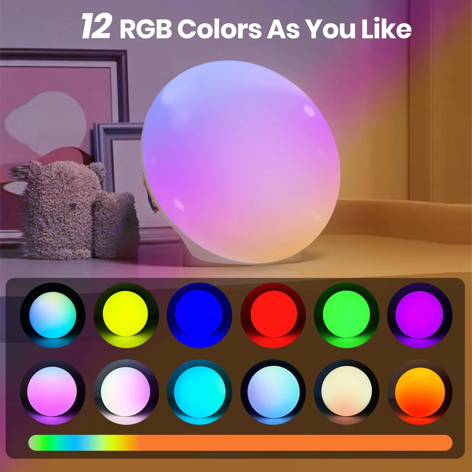 LASTAR White-RGB 10000 Lux Sunlight Lamp with 4 Color Temps & 12 RGB Colors - view 3