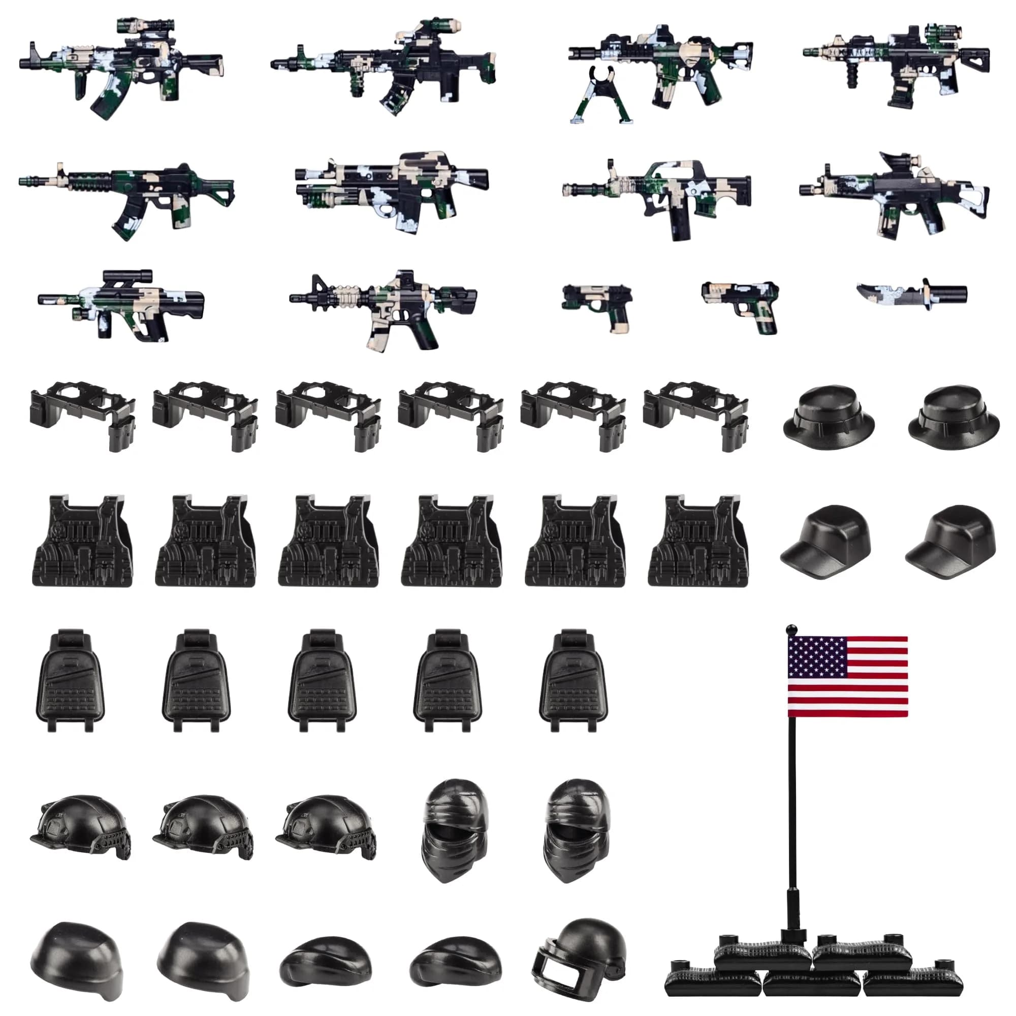 MaozyHomie U.S Camouflage Weapons Toy Building Blocks Pack (51 Pcs) - main product image