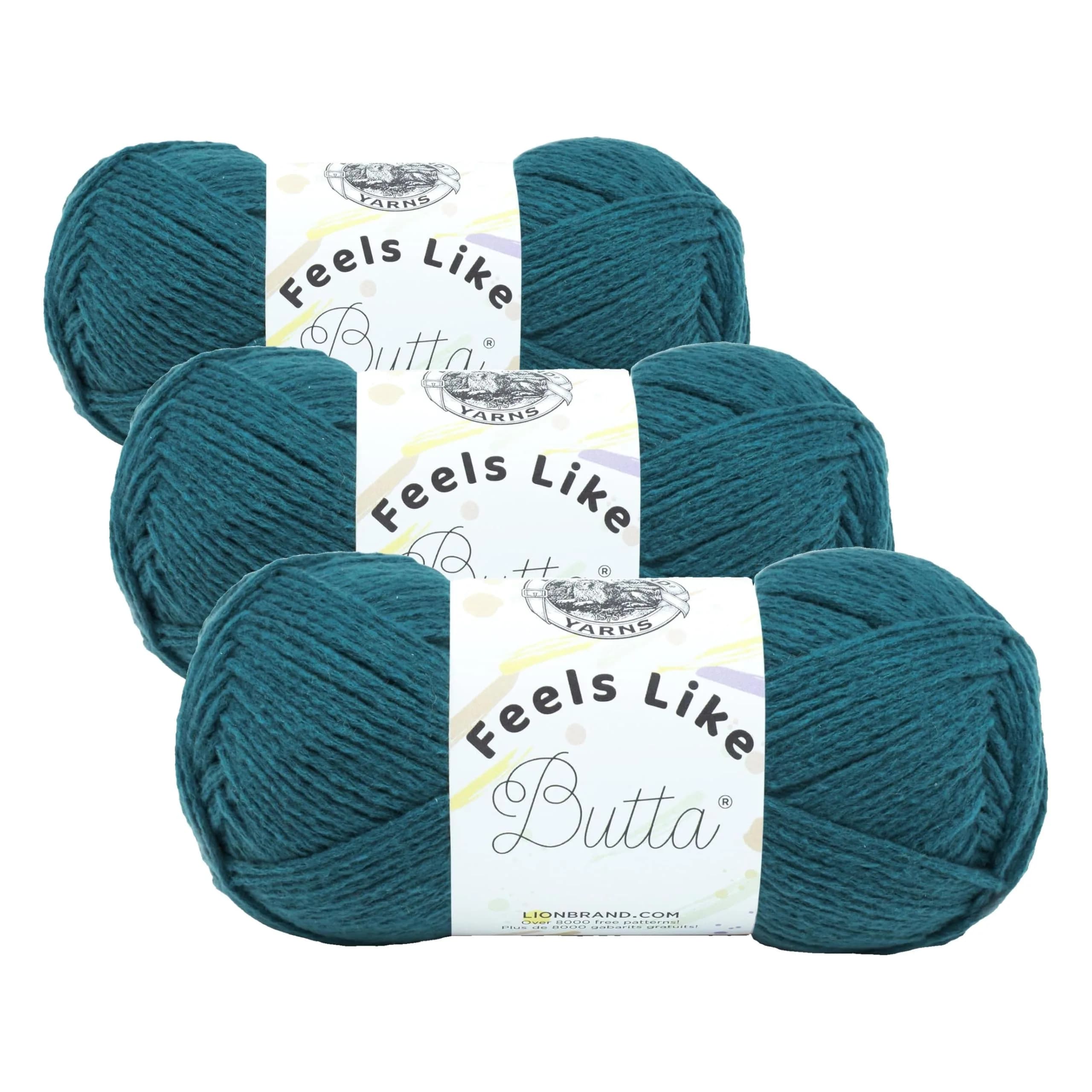 Lion Brand Yarn Feels Like Butta Teal 3-Pack Crochet & Knitting Yarn - Velvety Soft Polyester - main product image