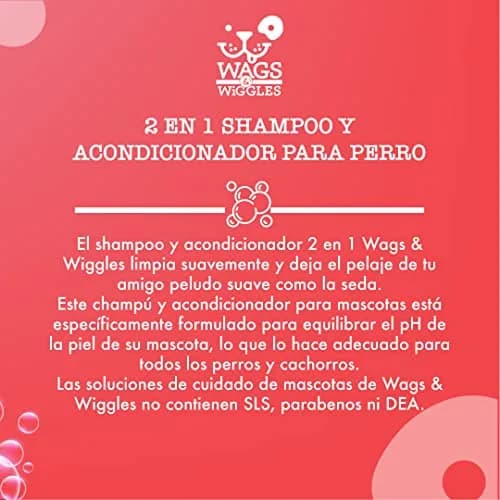 Wags & Wiggles Double Trouble 2-in-1 Dog Shampoo & Conditioner | Fruity Watermelon Scent, 946ml (32 Fl Oz) Pack of 2 thumbnail 2