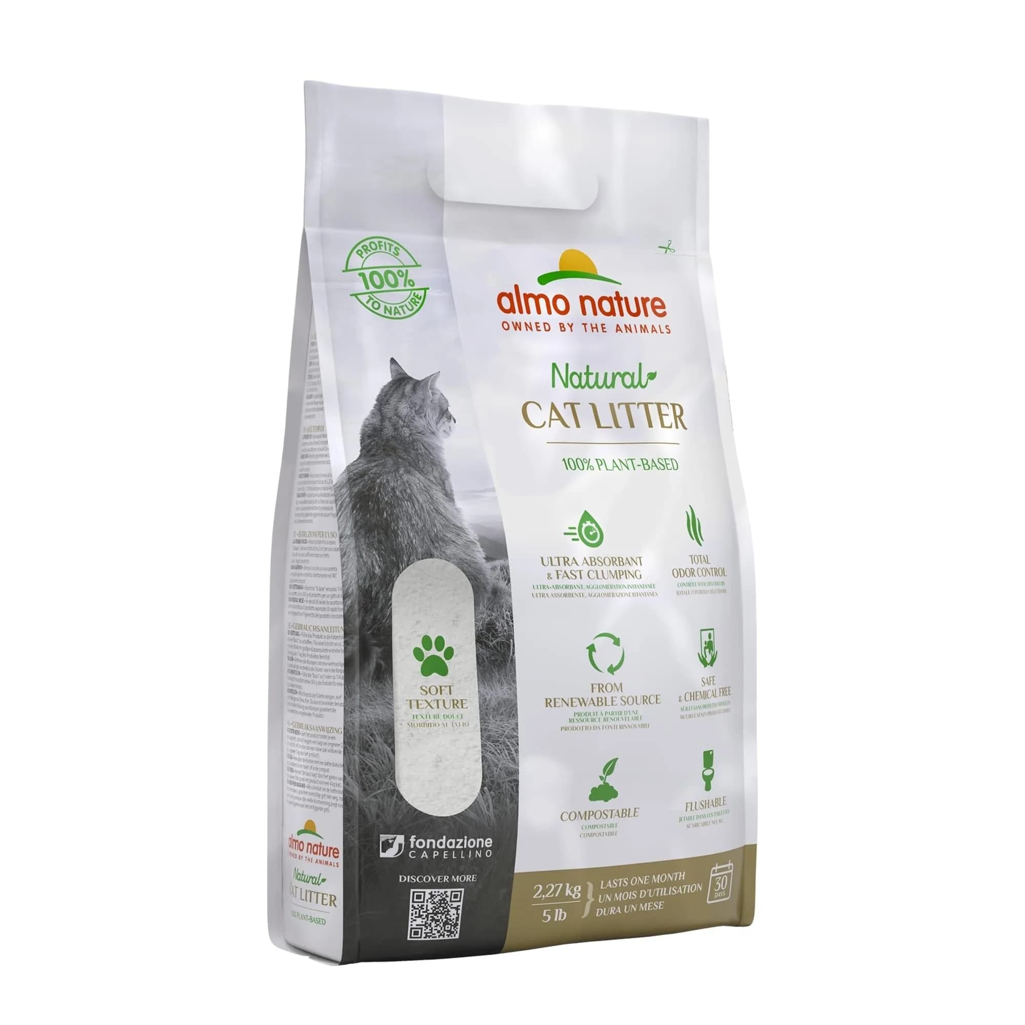 almo nature Natural Cat Litter 9.08 kg (20 lb) Pack of 4 | Odor Control & Flushable - view 2