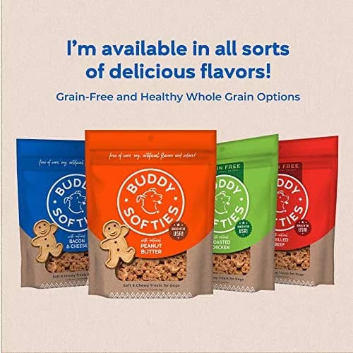 Buddy Biscuits Peanut Butter Dog Treats 8 oz Pouch | Soft & Chewy, Oven Baked in The USA thumbnail 6