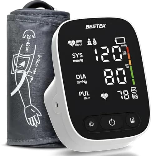BESTEK Automatic Arm Blood Pressure Monitor with Voice Broadcast & Dual User Tracking | 22-42 cm Cuff thumbnail 1