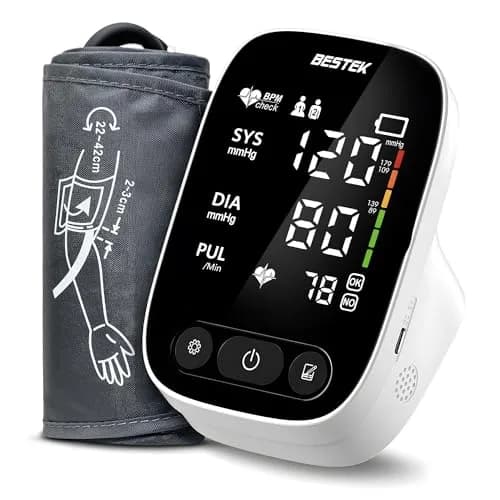 BESTEK Automatic Arm Blood Pressure Monitor with Voice Broadcast & Dual User Tracking | 22-42 cm Cuff thumbnail 8